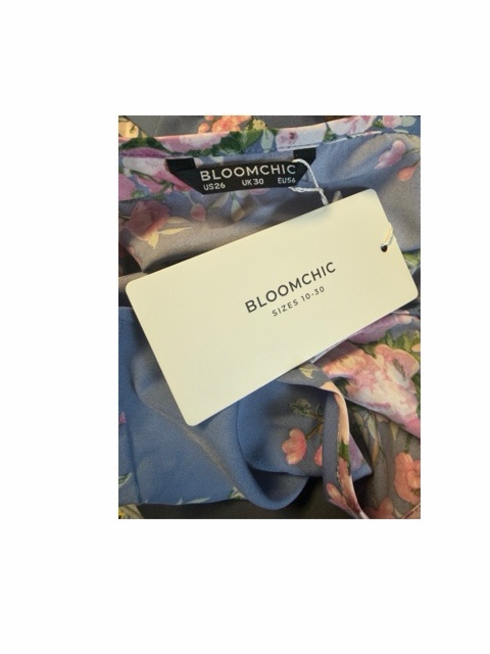 BloomChic Flutter Sleeve Floral Faux Wrap Tiered Midi Dress NWT - Picture 3 of 4